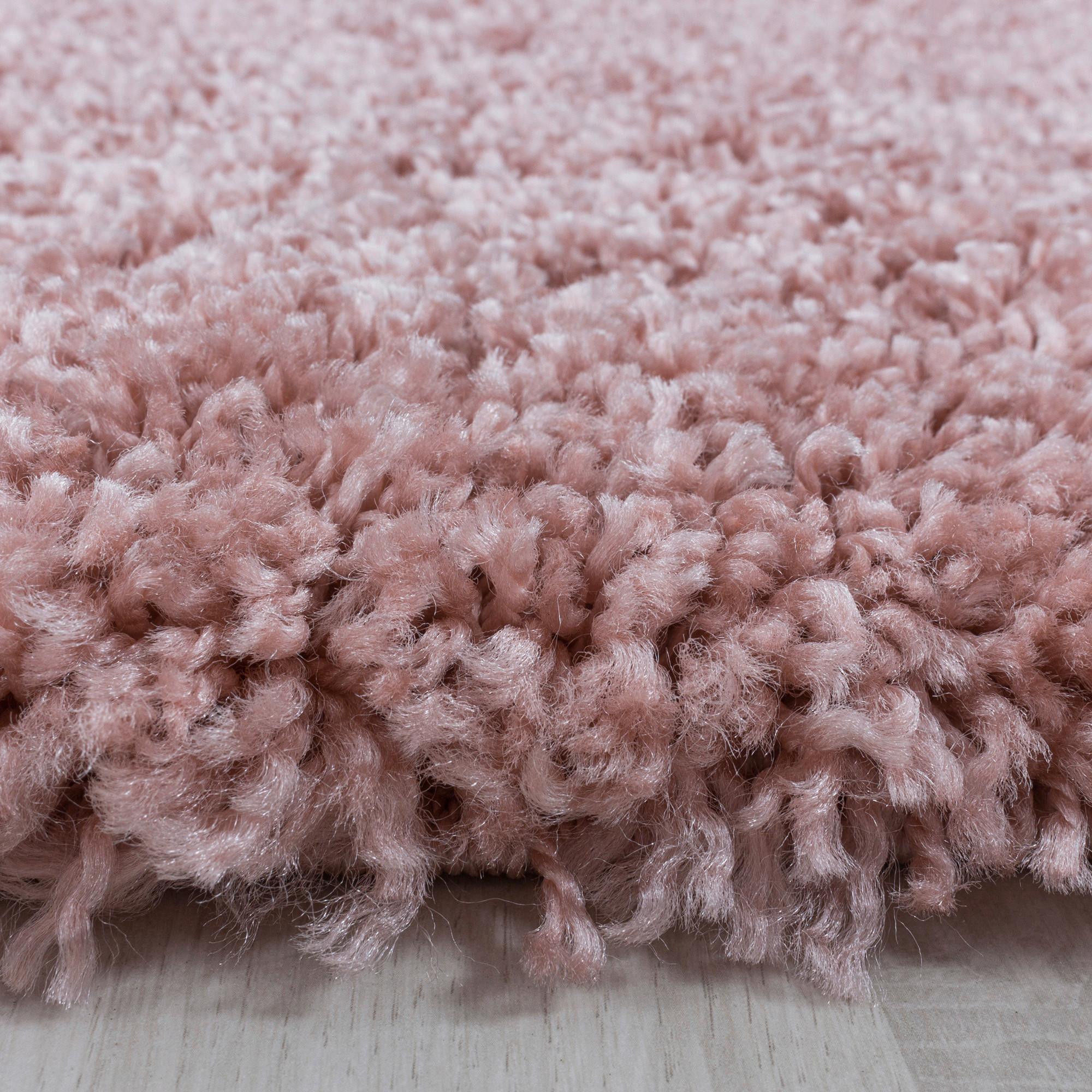 Hochflorteppich Sydney Rosa Ø ca. 200cm - Rosa, Basics, Textil (200cm)