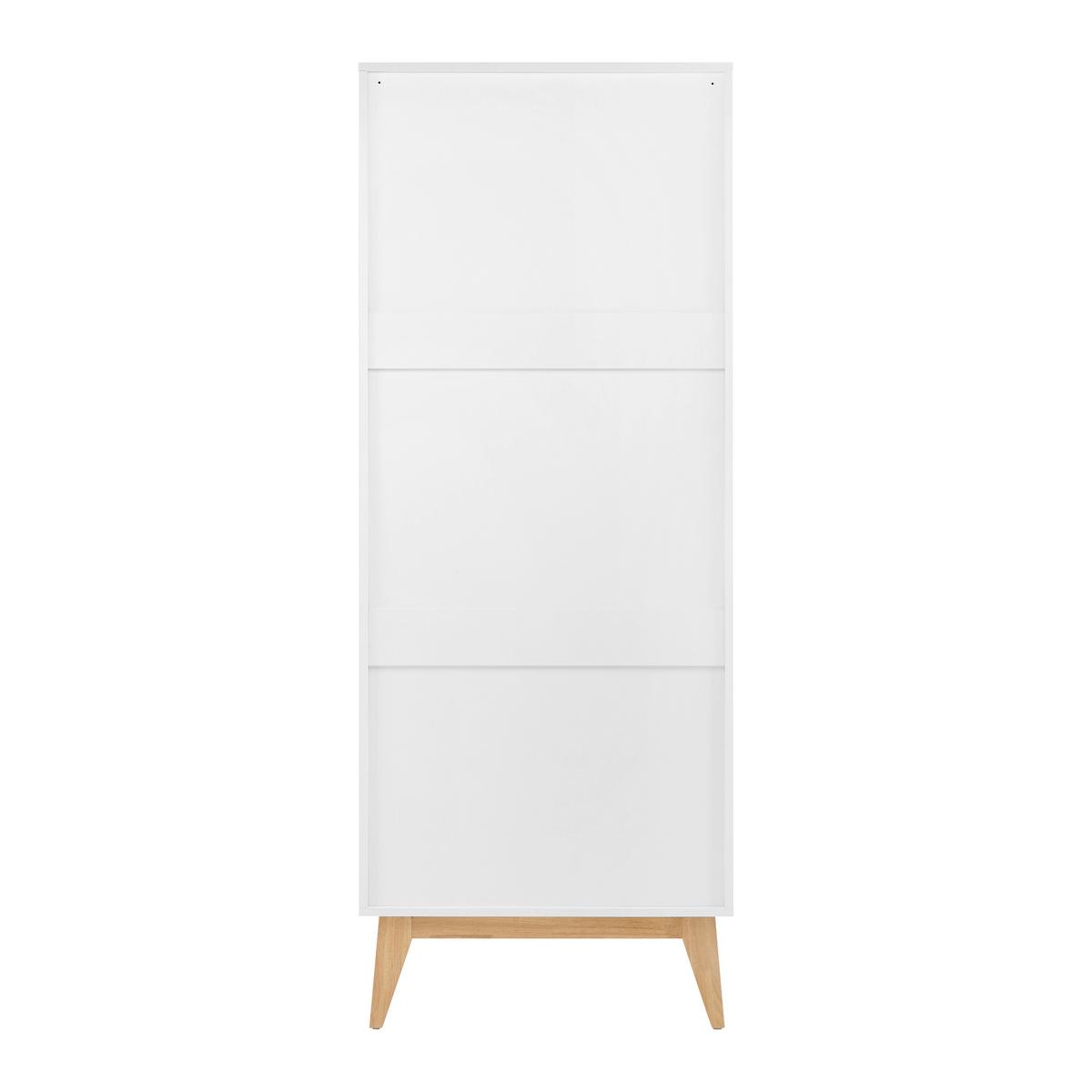 Drehtürenschrank Milo Weiß ca. 80x205x55 cm - Silberfarben/Weiß, MODERN, Holz/Metall (80/205/55cm) - Bessagi Home