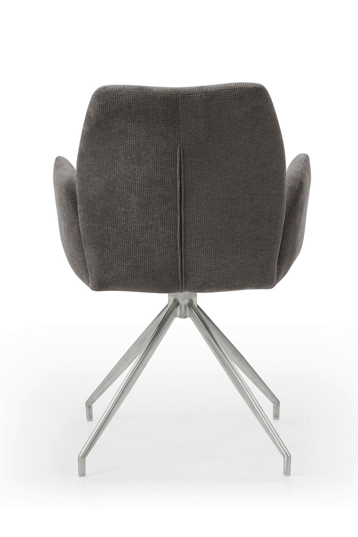 Naslanjač Sofija, Temno Siva, Vrtljiv - srebrne barve/temno siva, Moderno, kovina/tekstil (60/89/62cm) - Livetastic