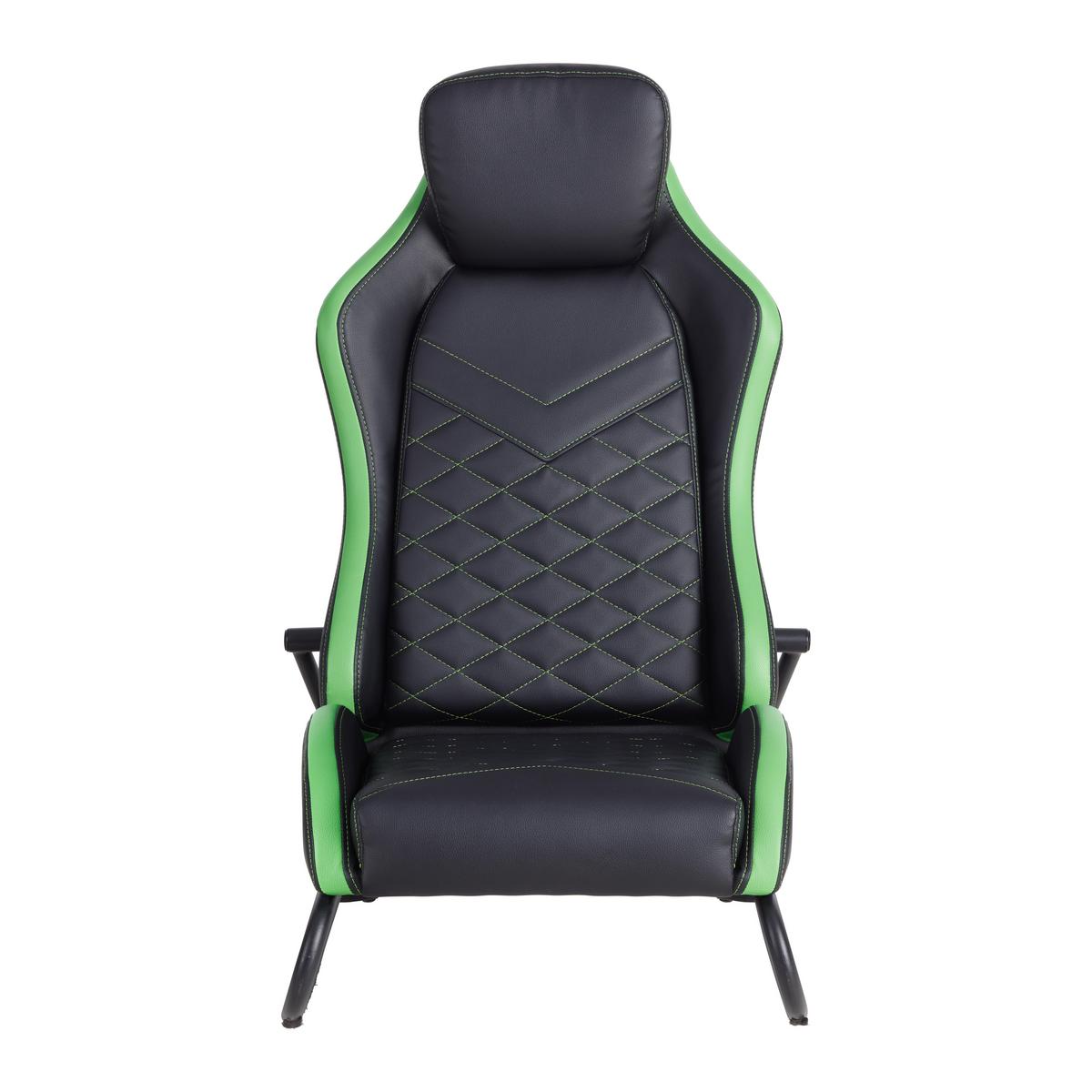 Gaming Stol Jacky - črna/zelena, Moderno, kovina/tekstil (48/88/71cm) - Mömax