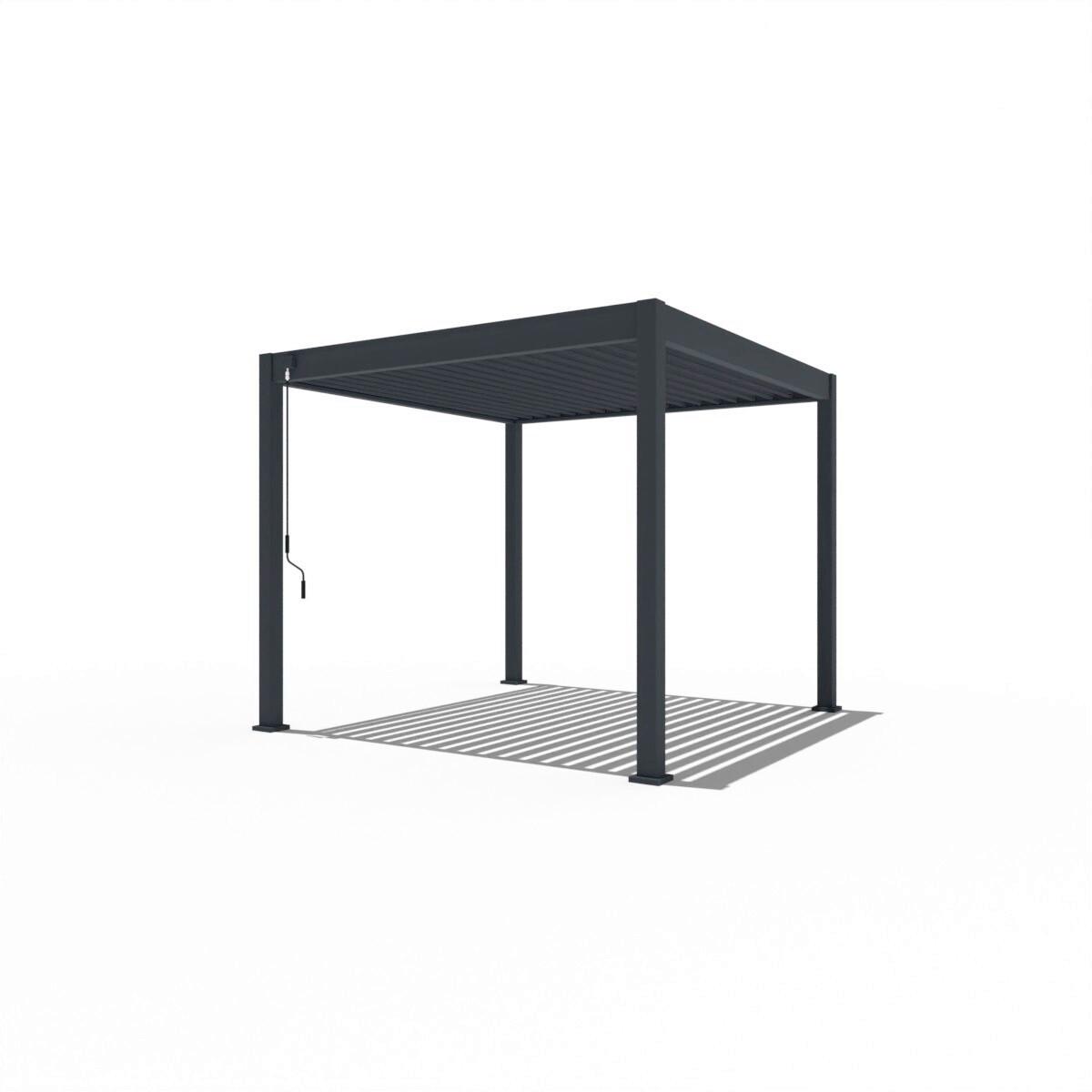 Pergola Trumpf, Antracit, 3x3m - barve grafita, Basics, kovina (300/255/300cm) - Gardenson