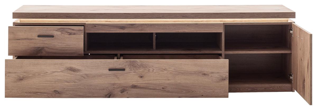 Tv-element Vancouver, Barva Hrasta, Led - barve hrasta/antracit, Moderno, kovina/leseni material (196/57/44cm) - Mömax