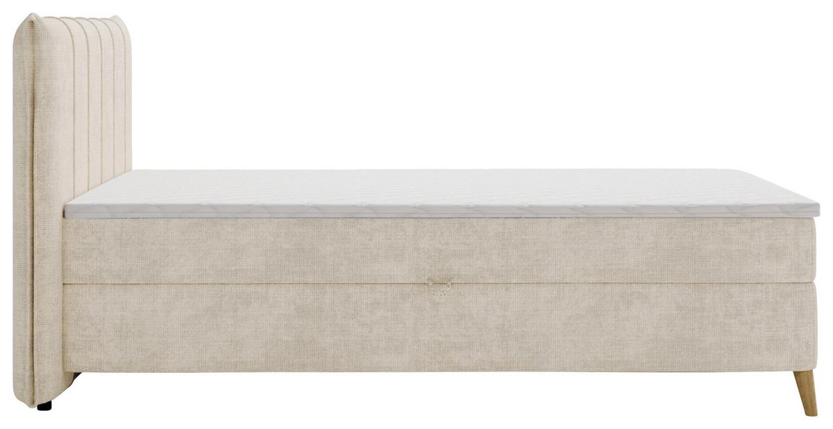 Boxbett Veloria Beige ca. 140x200cm - Beige/Schwarz, KONVENTIONELL, Textil/Metall (140/200cm) - Based