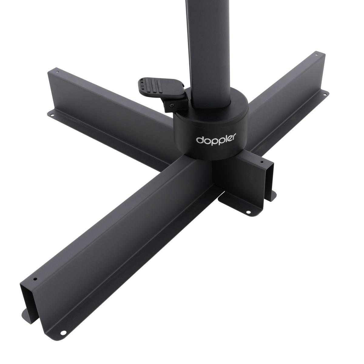 Ampelschirm Myzone Hellgrau ca. 210x210cm - Anthrazit/Hellgrau, Basics, Textil/Metall (210/210cm) - Doppler
