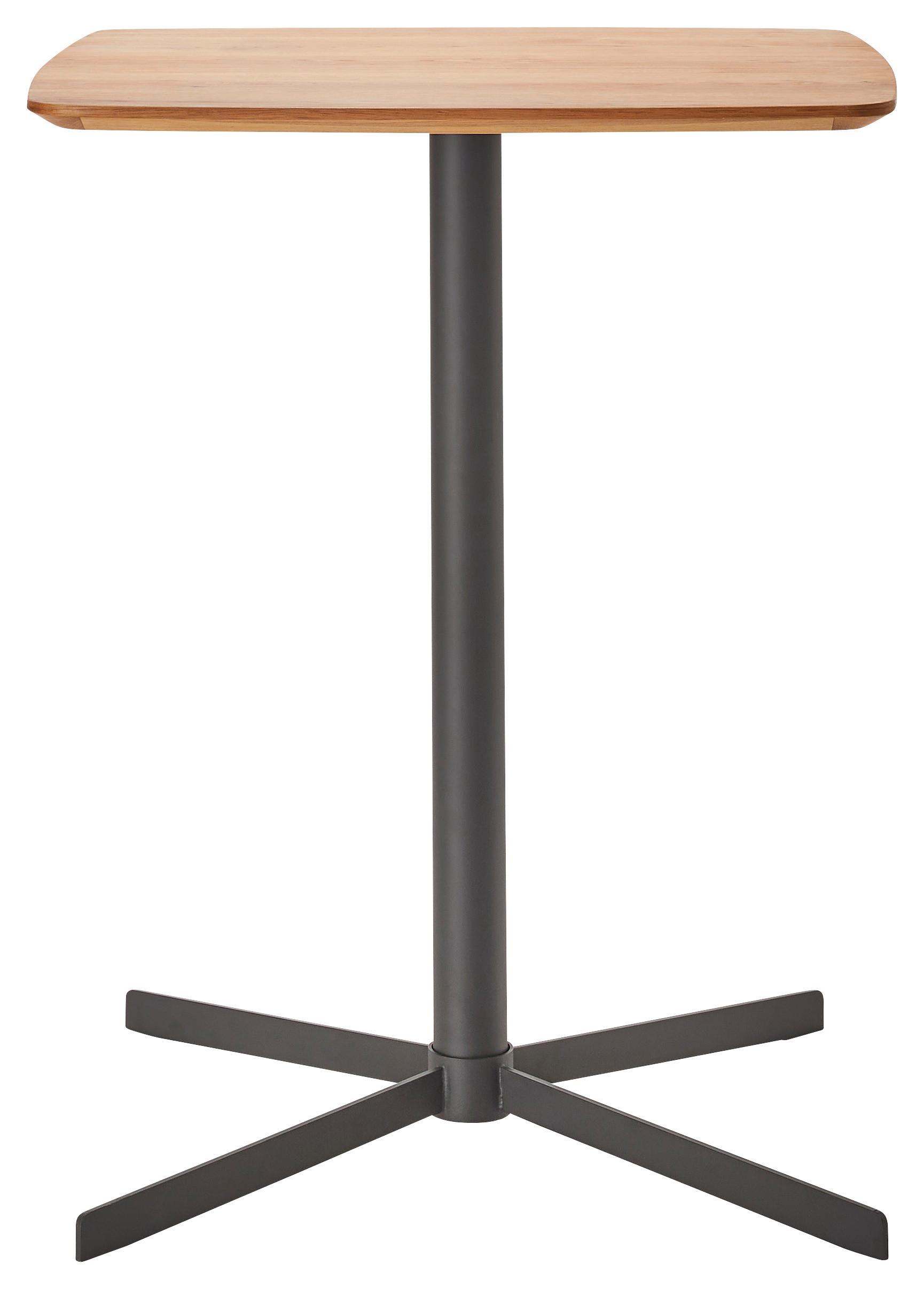 BARBORD VALLETTA - svart/ekfärgad, Modern, metall/trämaterial (80/100/80cm) - Premium Living