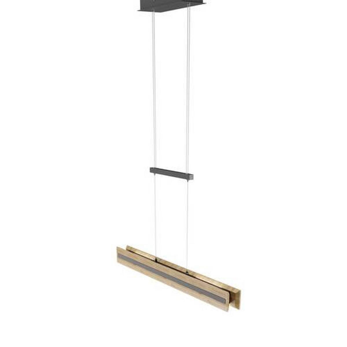 LAMPA WISZĄCA LED 141847 OBERSTDORF *WW* - czarny, Natur, metal/drewno (116/10/150cm) - Waldwelt