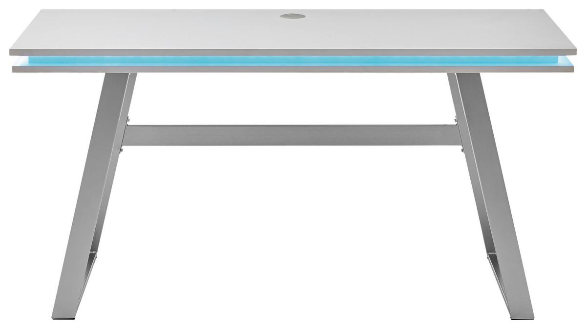 Pisalna Miza Tiflis 1 - barve nerjavečega jekla/bela, Moderno, kovina/leseni material (140/75/60cm) - Mömax