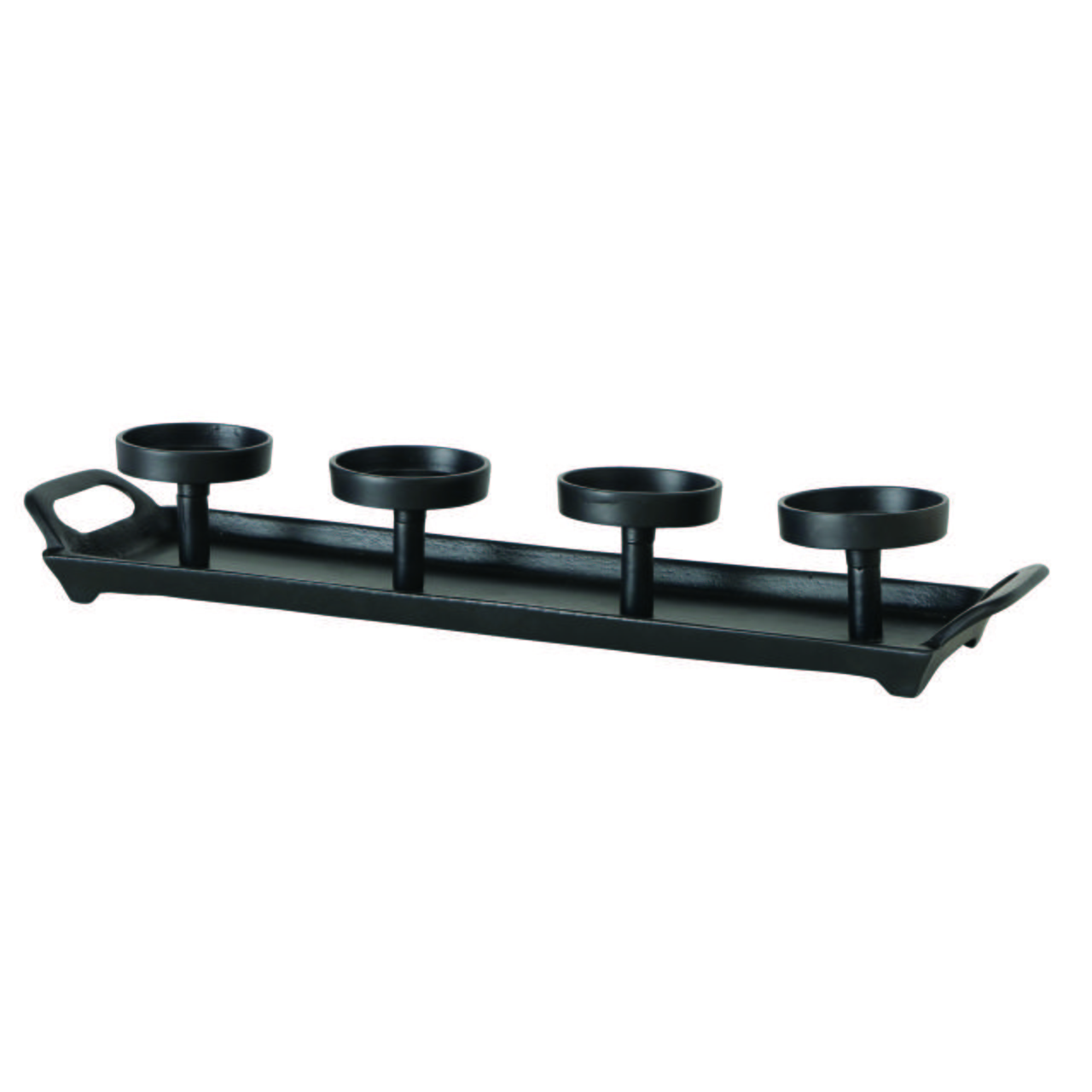 Kerzenhalter Aigna in Schwarz - Schwarz, MODERN, Metall (50/13/8cm)
