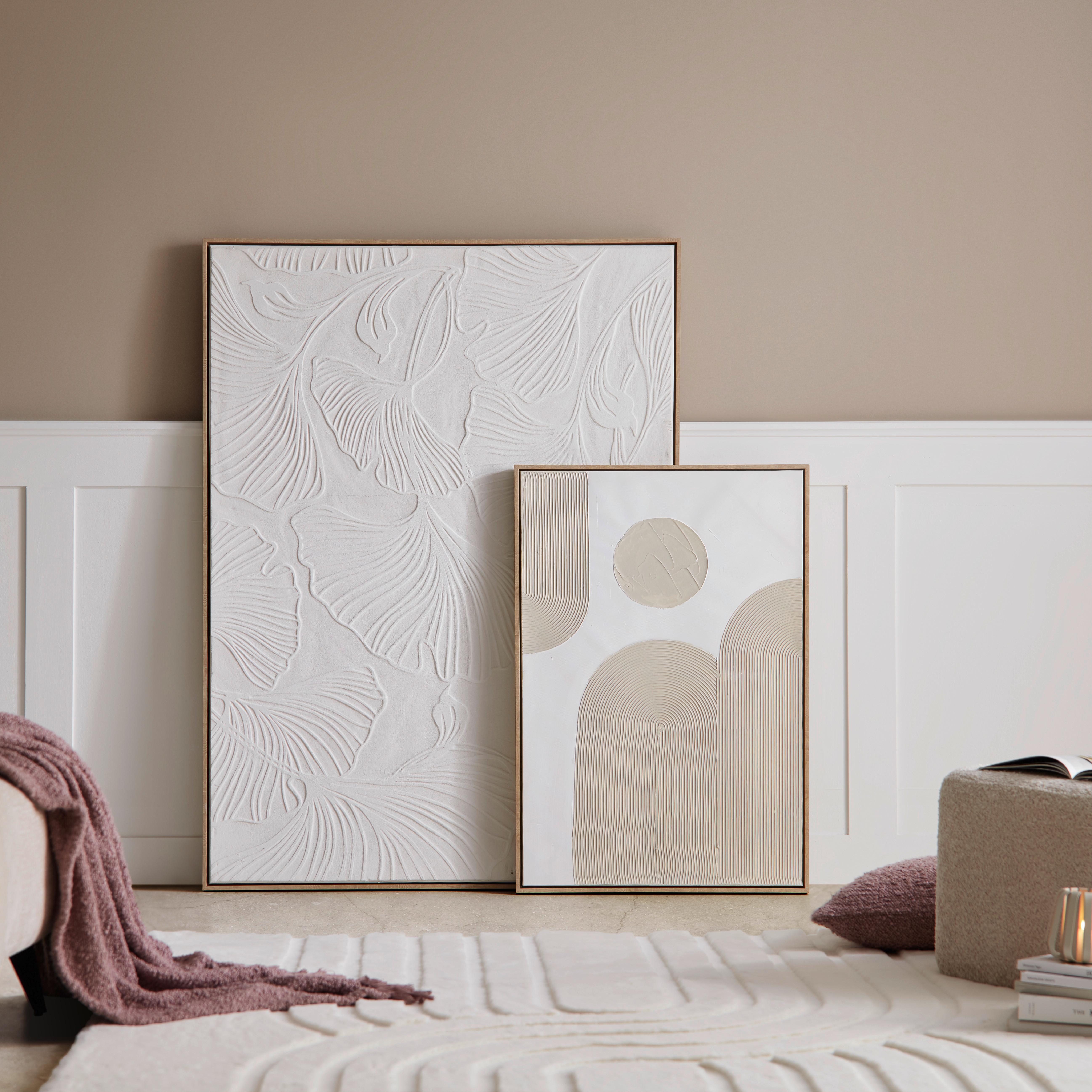 CANVASTAVLA DENISE SMALL - vit/beige, trä/textil (60/90cm) - Premium Living