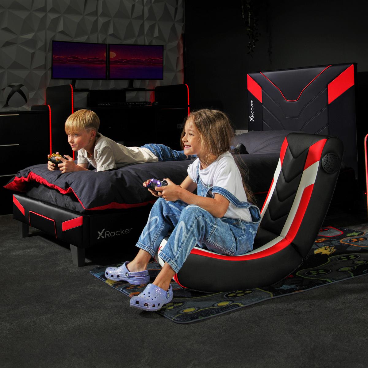 Gamingbett Cerberus 90x190 cm Schwarz/Rot - Rot/Schwarz, MODERN, Holzwerkstoff/Kunststoff (90/190cm) - X Rocker