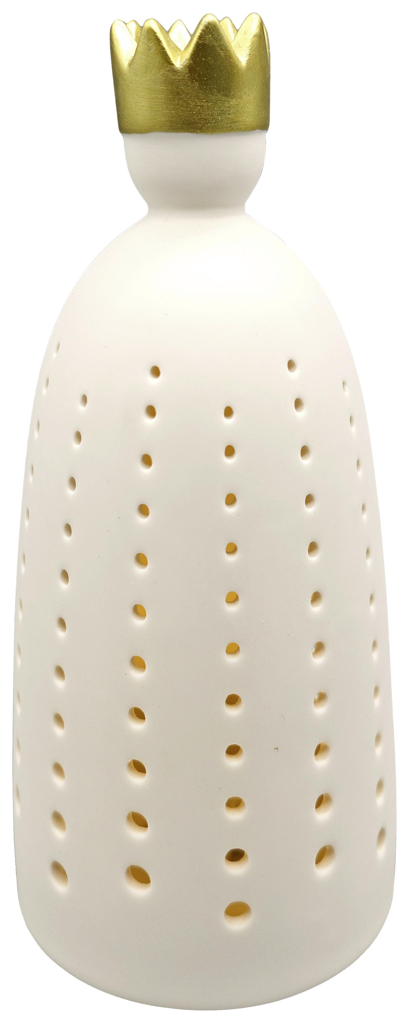 Božična Led-figurica King - zlate barve/bela, Konvencionalno, keramika (9/20cm) - Mömax