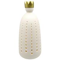 LED-Weihnachtsfigur King Weiß/Goldfarben ca. 20cm - Goldfarben/Weiß, KONVENTIONELL, Keramik (9/20cm) - Mömax