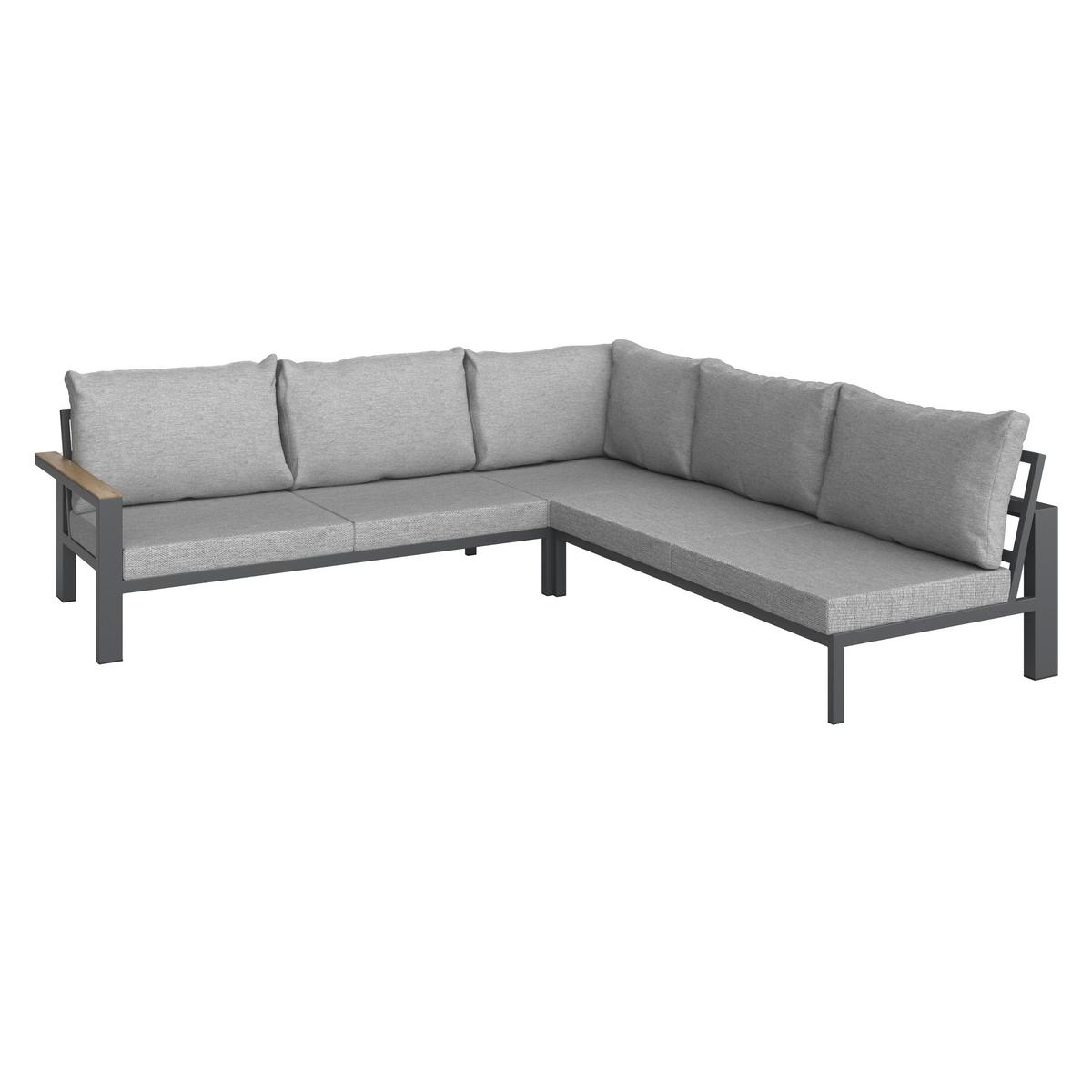 Garnitură grădină Melina - gri deschis/gri închis, Modern, lemn/metal (272/79/84cm) - Bessagi Garden