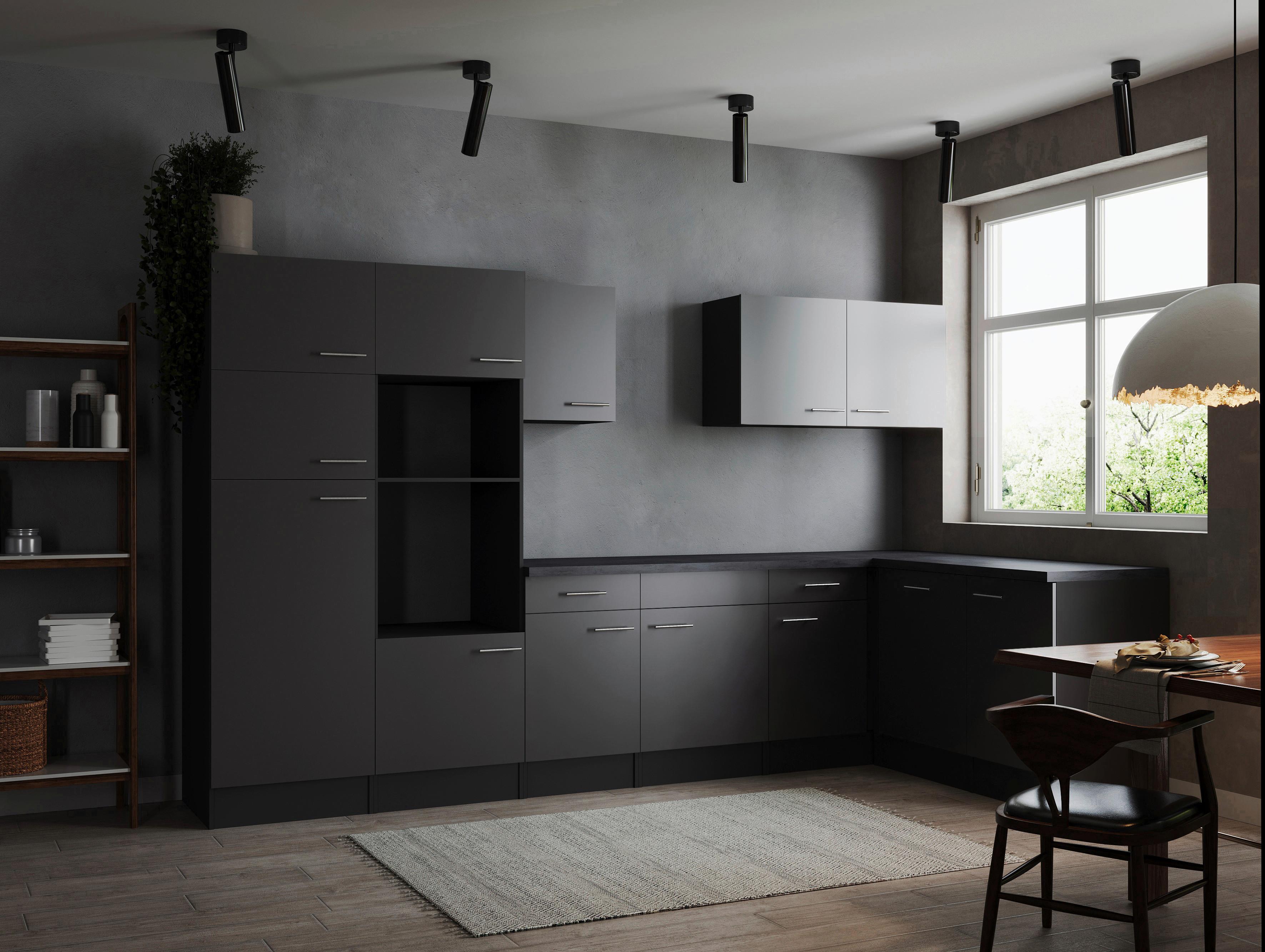 Kotna Kuhinja Brez Aparatov Oliver, 340x172cm - srebrne barve/siva, Design, kovina/leseni material (340/172cm) - Respekta