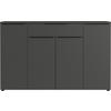 Sideboard Ribera in Graphitfarben - Graphitfarben/Schwarz, MODERN, Holzwerkstoff/Kunststoff (160/101/40cm) - Premium Living