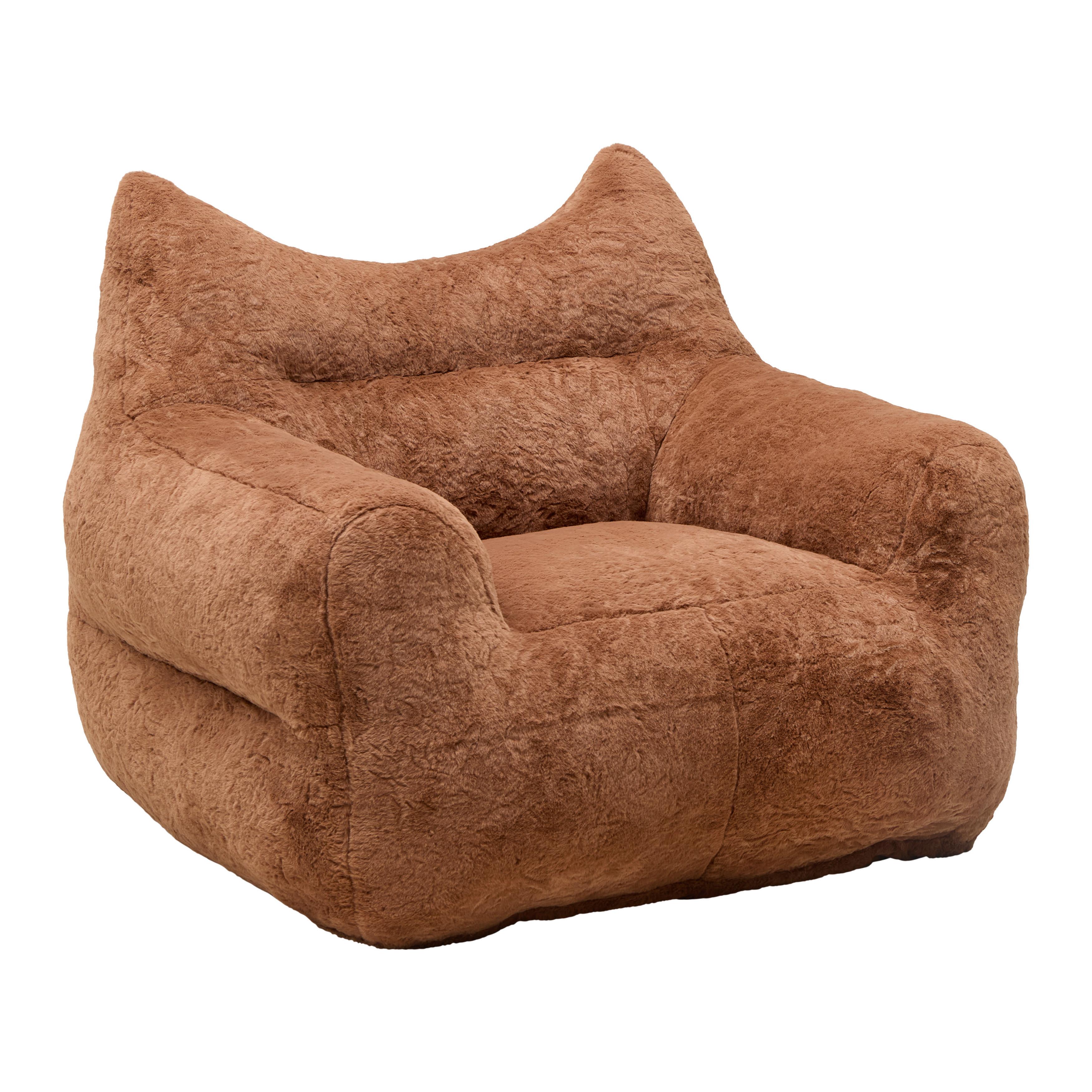 Sessel vakuumkomprimiert Leni Braun Kunstfell - Braun, MODERN, Textil (106/80/92cm) - Mömax