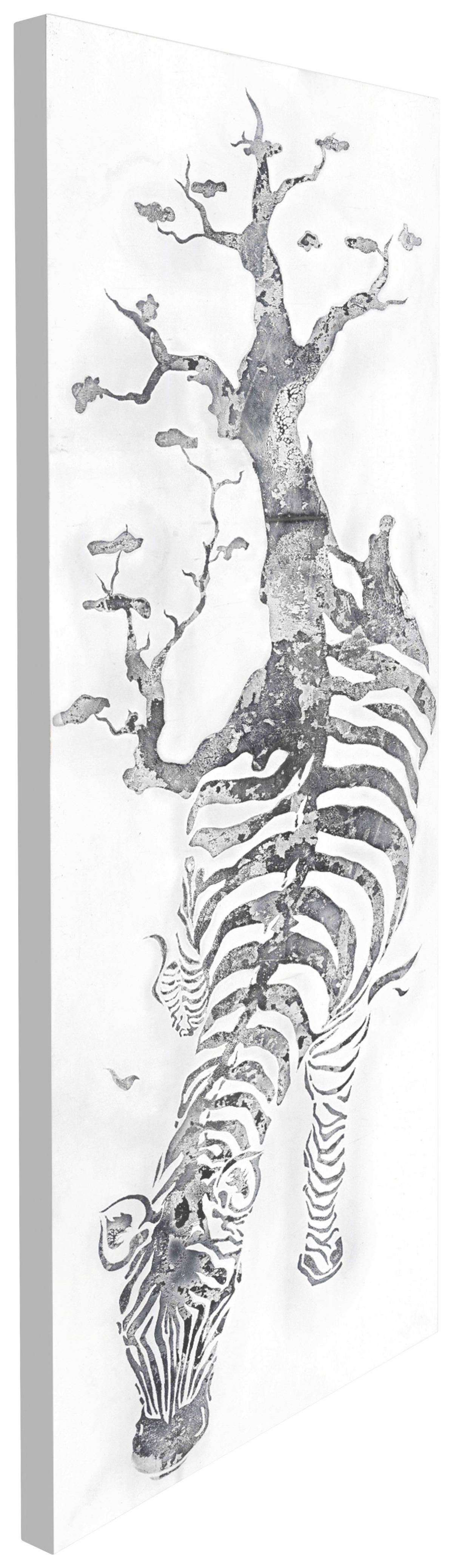 BILD SERENGETI - couleur argentée, Lifestyle, textile/bois (50/150/3,8cm) - Kayoom