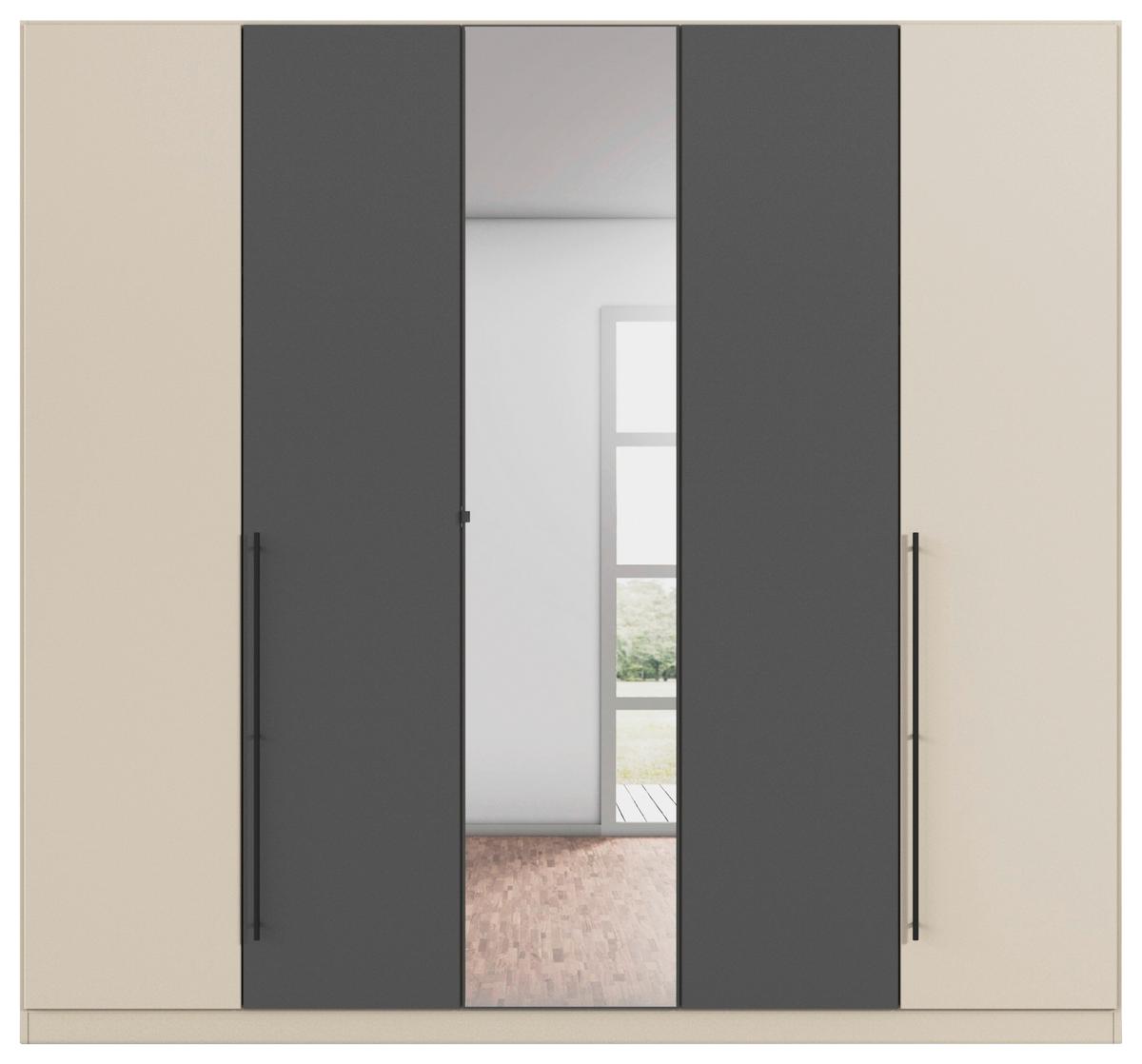 Kleiderschrank Safari Grau/Champagner - Champagner/Grau, KONVENTIONELL, Holzwerkstoff/Metall (226/229/54cm) - Based
