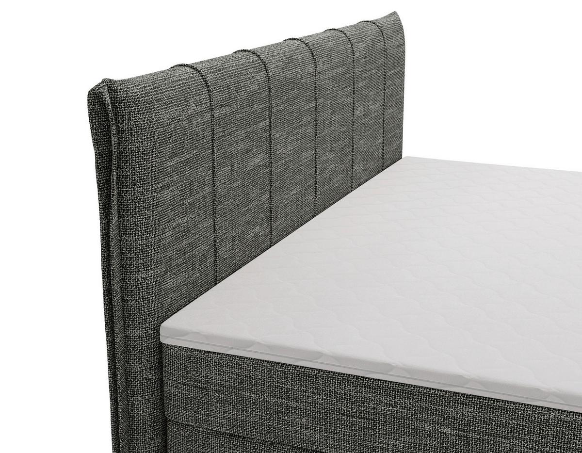 Boxbett Veloria Anthrazit ca. 180x200cm - Anthrazit/Schwarz, KONVENTIONELL, Textil/Metall (180/200cm) - Based