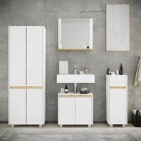 Badezimmer Cosila - Honigeiche/Weiss, Trend, Holzwerkstoff/Kunststoff (154cm) - MID.YOU