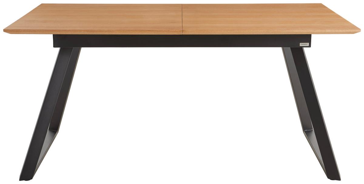Raztegljiva Jedilna Miza Track, 160-200 X 90 Cm - črna/naravne barve, Moderno, kovina/leseni material (160-200/90/75cm) - Modern Living