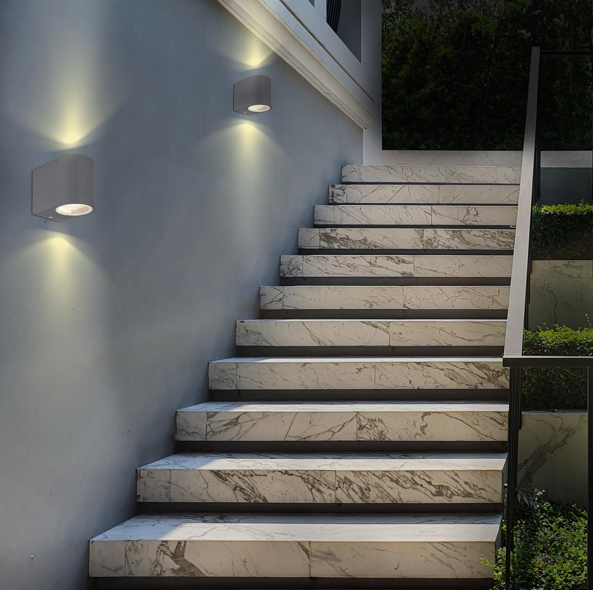 Außenleuchte Veronika max. 35 Watt - Klar/Anthrazit, Design, Glas/Metall (6,8/9,2/8,1cm) - Globo
