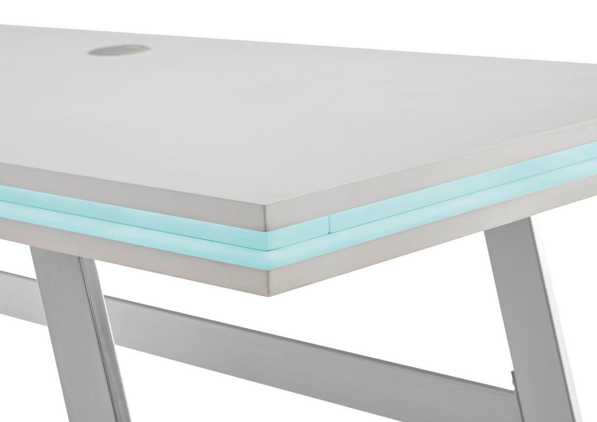 Pisalna Miza Tiflis 1 - barve nerjavečega jekla/bela, Moderno, kovina/leseni material (140/75/60cm) - Mömax