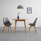 Esstisch aus Eiche ca. Ø 100 cm 'Leano' - Eichefarben, MODERN, Holz (100/100/75cm) - Bessagi Home