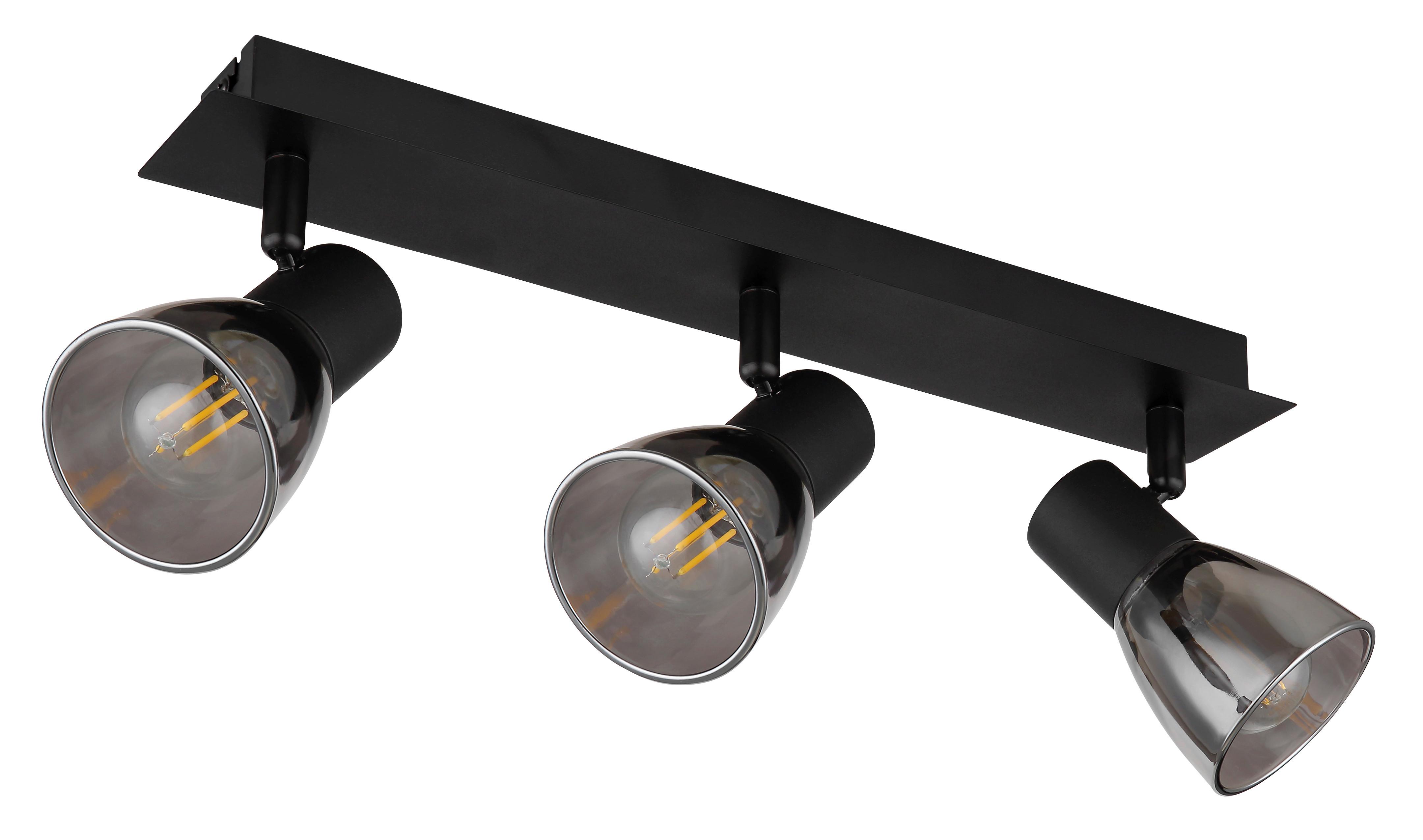 Strahler Claude in Schwarz max. 40 Watt - Schwarz, Design, Glas/Metall (40/7/15,5cm) - Globo