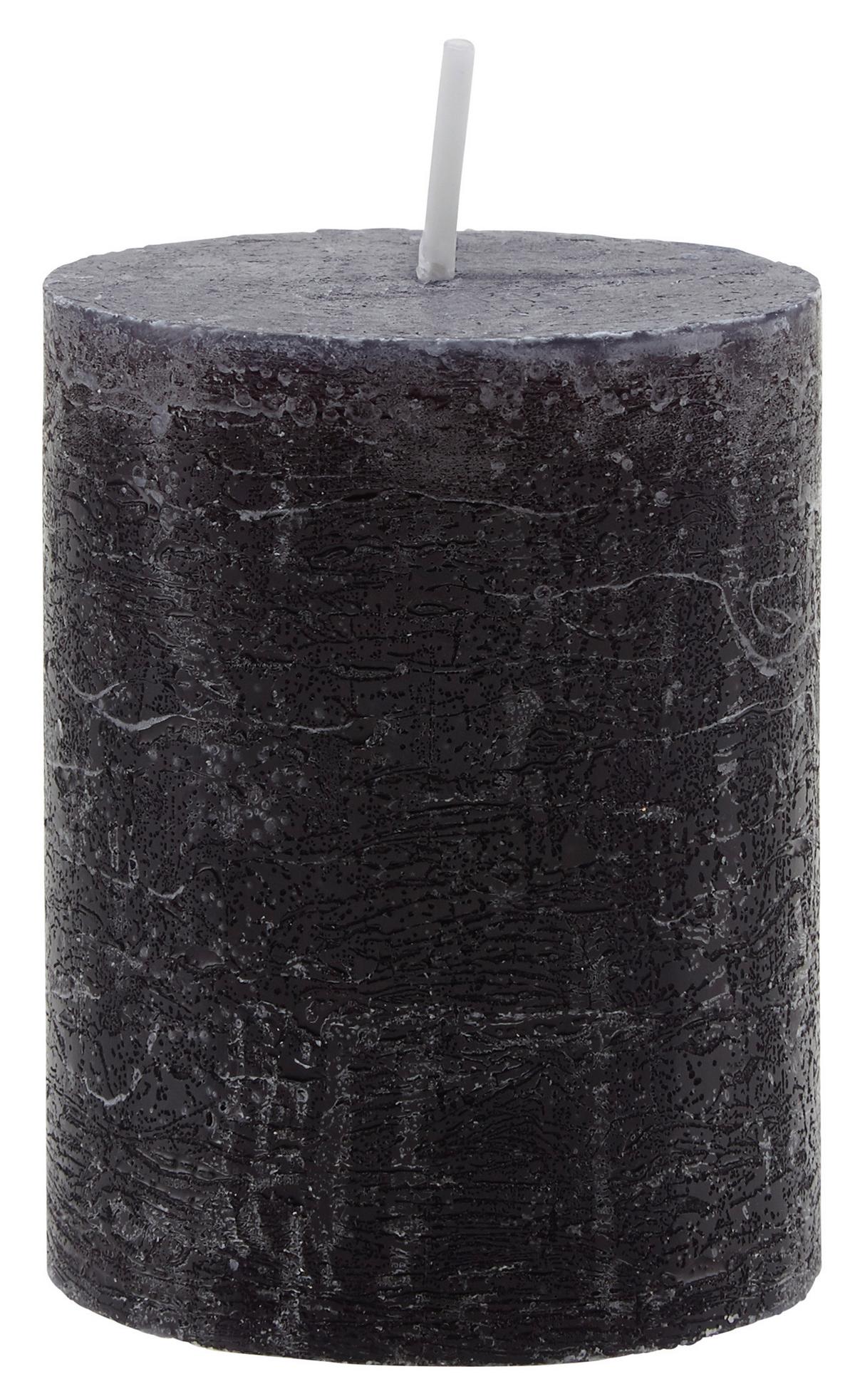 Stumpenkerze Lia in Schwarz - Schwarz, MODERN (6,8/9cm) - Premium Living
