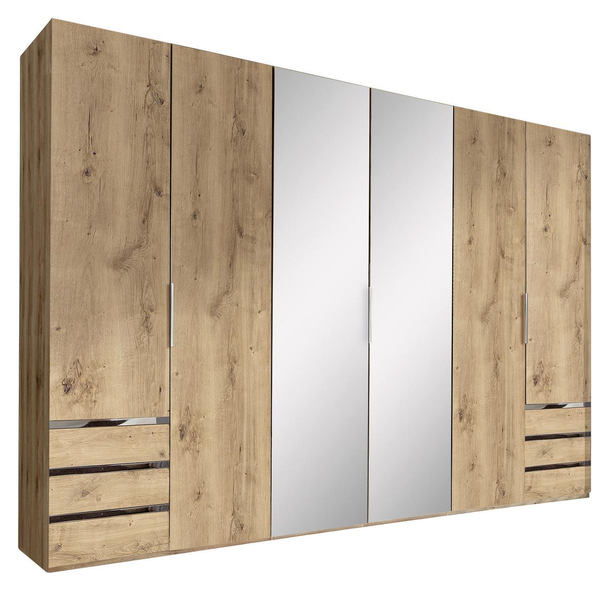 Ormar S Klasičnim Vratima Level 36a - boje hrasta/hrastove planke, Moderno, staklo/drvni materijal (300/216/58cm) - Modern Living