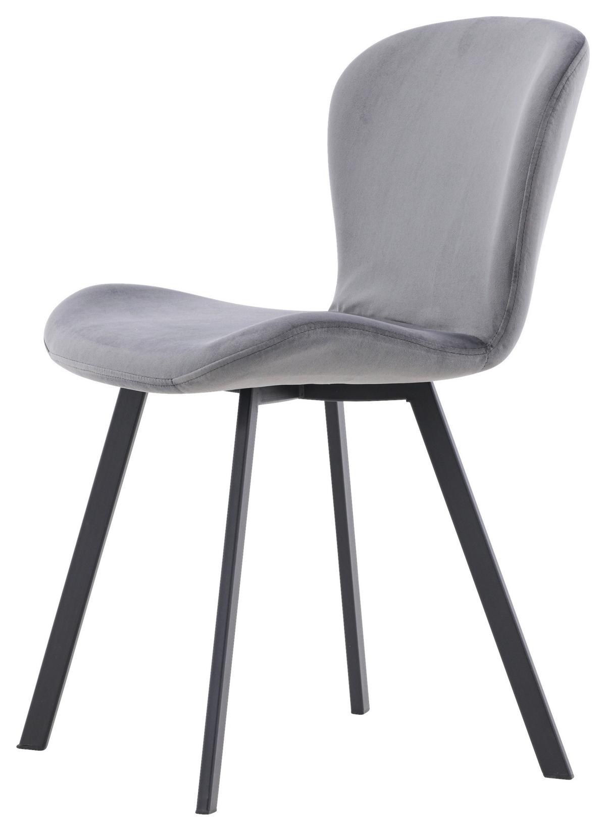 STUHL-SET LILJA - Schwarz/Grau, Design, Textil/Metall (48/80/50cm) - Livetastic