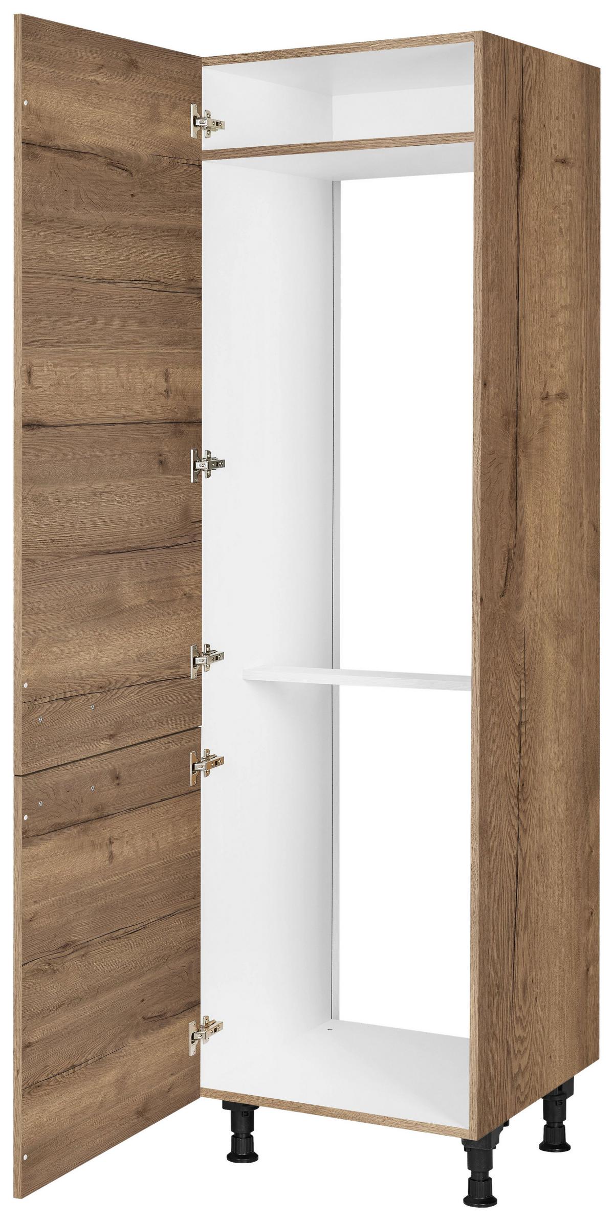 Geräteumbauschrank Structura Eiche dunkel - Eiche dunkel/Schwarz, MODERN, Holzwerkstoff/Metall (60/216,6/58cm) - Nobilia