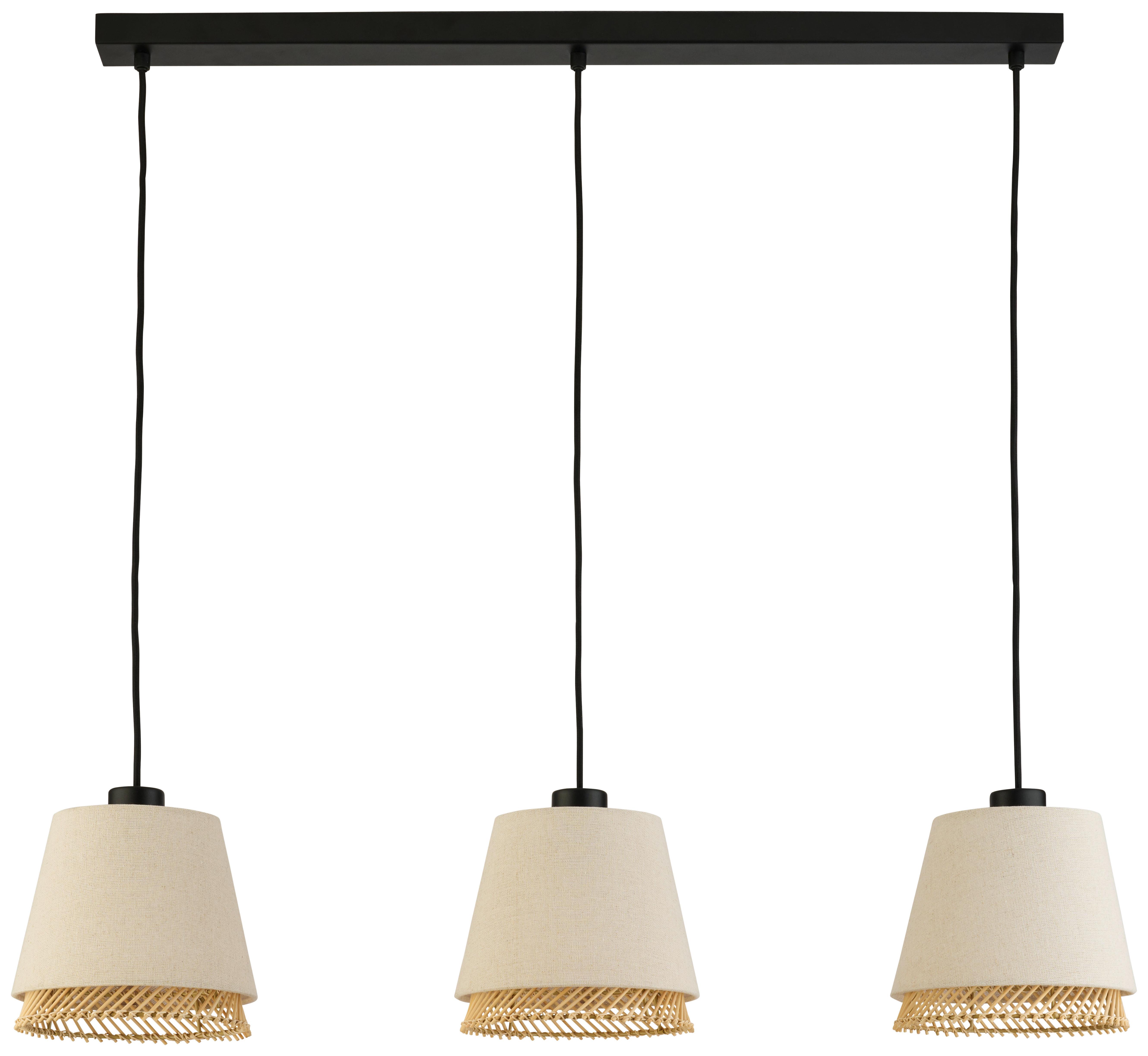 LAMPA WISZĄCA TABLEY - naturalny/czarny, Basics, metal/drewno (89/19/110cm) - Eglo
