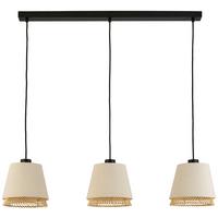 LAMPA WISZĄCA TABLEY - kolor naturalny/czarny, Basics, metal/drewno (89/19/110cm) - Eglo