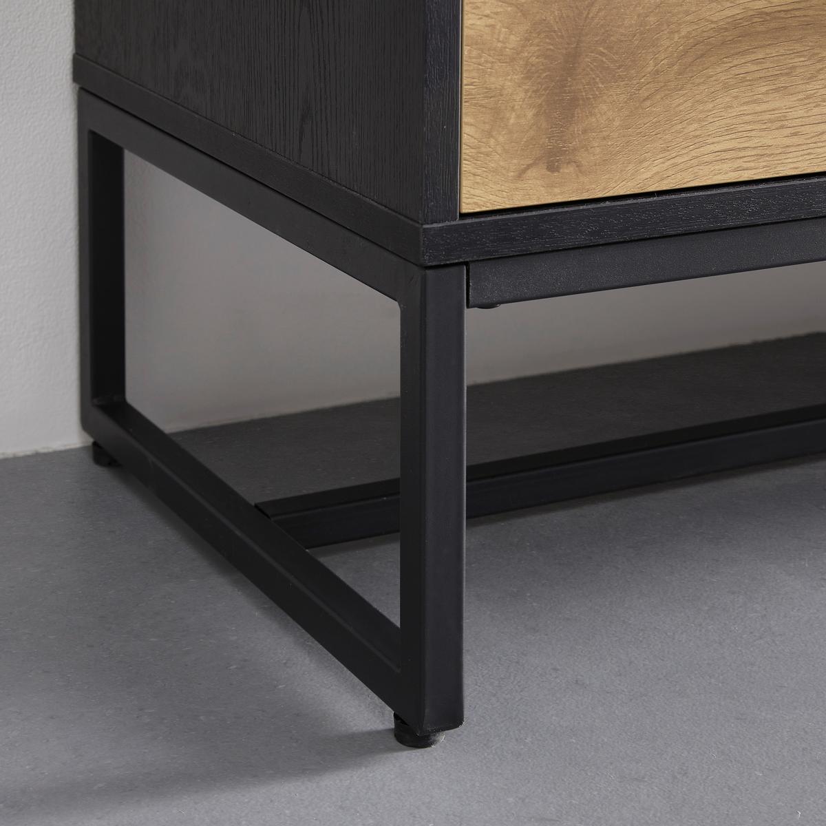 Sideboard Giorgia Eichefarben/Schwarz MDF - Eichefarben/Schwarz, MODERN, Holzwerkstoff/Metall (160/75/40cm) - Bessagi Home