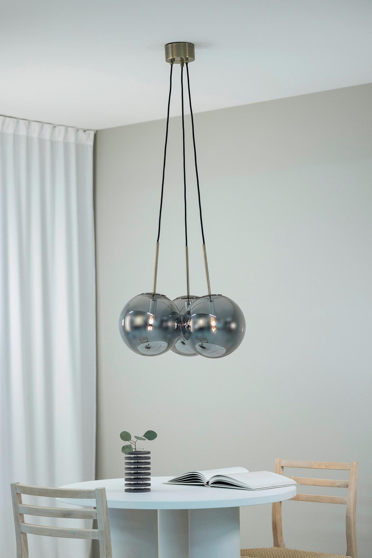 Pendelleuchte Dione max. 40 Watt - Grau, Basics, Glas/Metall (54/54/45cm) - Markslöjd
