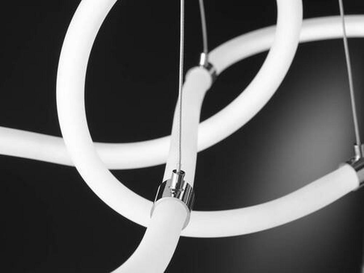 LED-Hängeleuchte Mira Weiß max. 40 Watt - Weiß, Design, Kunststoff/Metall (92,5/30,5/150cm) - Globo