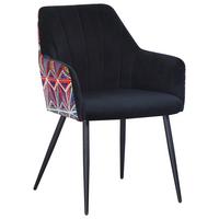 KRZESŁO Z PODŁOKIETNIKAMI TRENDY - czarny/różnokolorowy, Modern, metal/tkanina (60/84/62cm) - MID.YOU