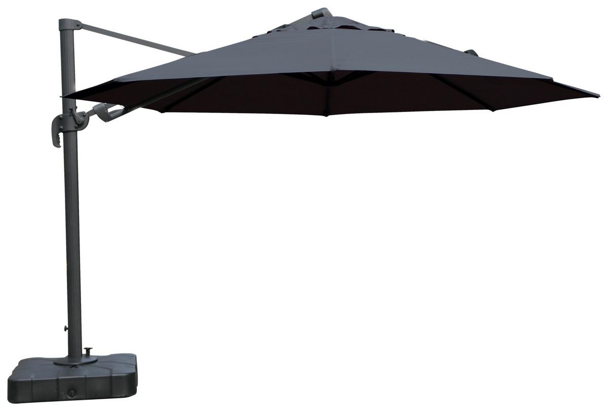Ampelschirm Arnest in Schwarz - Schwarz, Modern, Kunststoff/Textil (350/270/350cm) - Premium Living