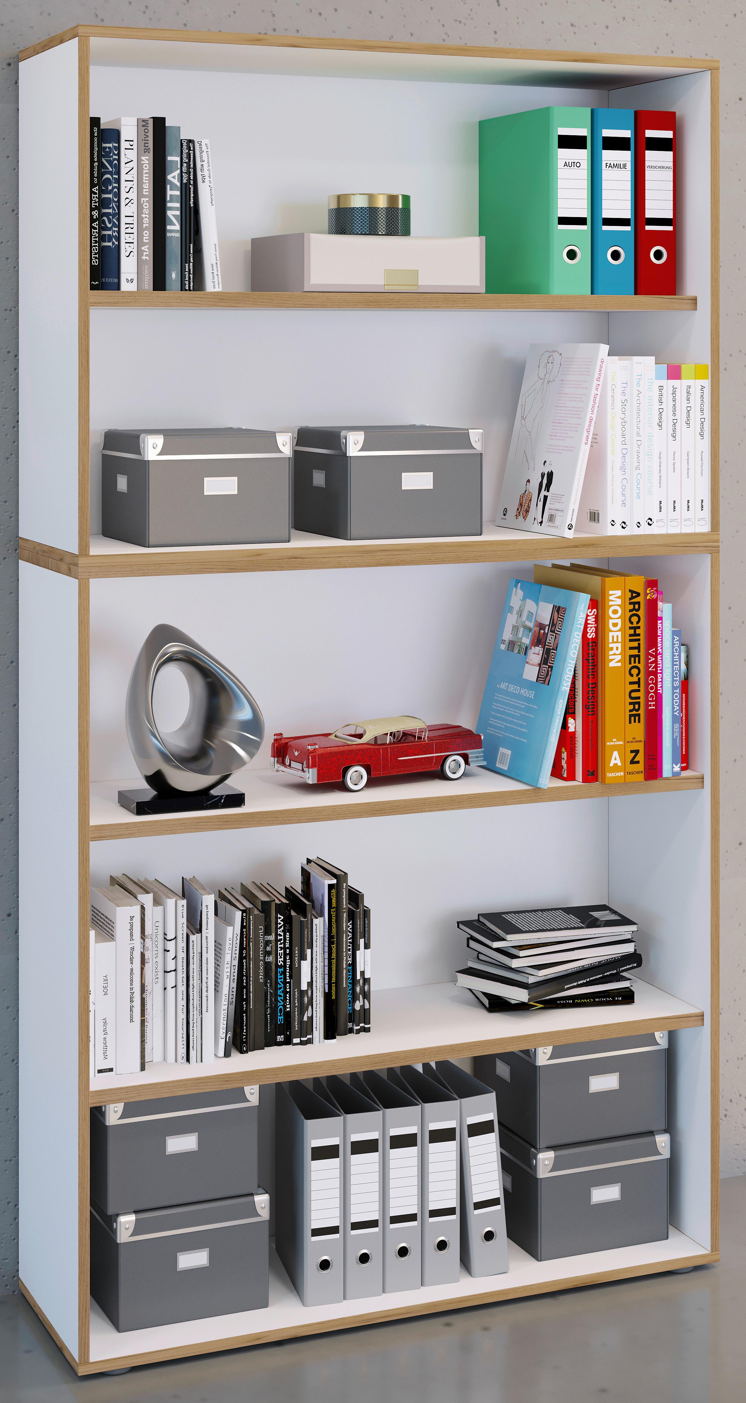 AKTENREGAL SALIA B100 - Honigeiche/Weiss, Design, Holzwerkstoff/Kunststoff (100/183/33cm) - MID.YOU