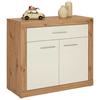 Kommode in Weiss/Eichefarben - Chromfarben/Weiss, Konventionell, Holzwerkstoff/Kunststoff (97/86/40cm) - Mömax