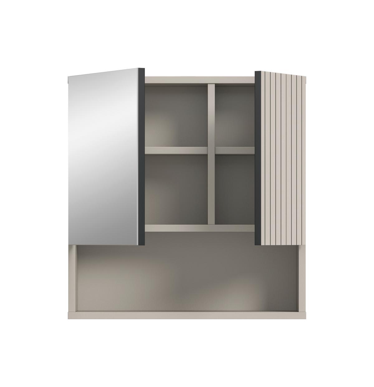 Spiegelschrank Mone Kaschmir - Kaschmir, Trend, Glas/Holzwerkstoff (60/55/17cm) - MID.YOU