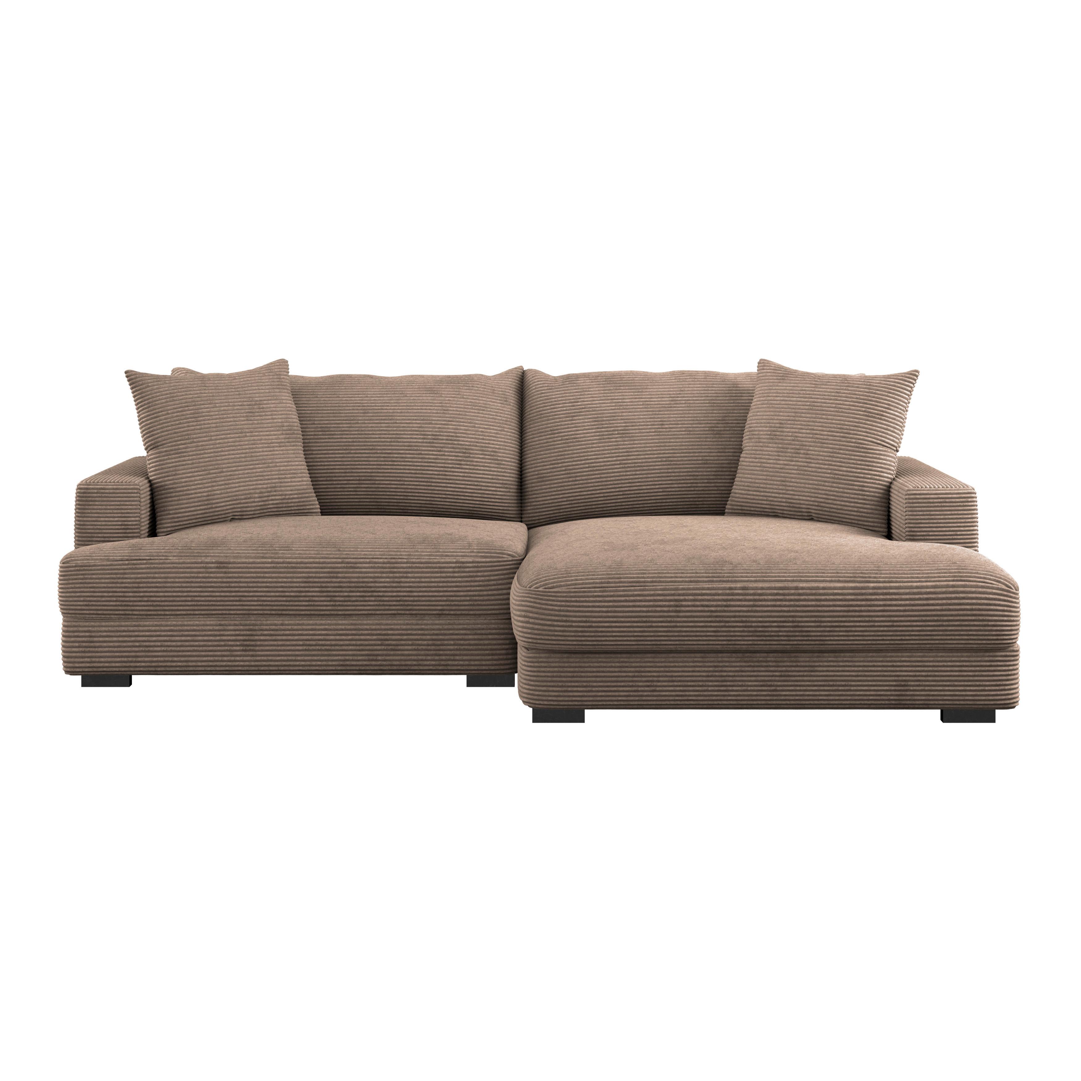 Ugaona Garnitura Pelle - bežbraon/crna, Moderno, tekstil (265/180cm)