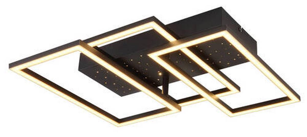 Stropna Led-svetilka Terrxa, S Sijalko - črna/opal, Design, kovina/umetna masa (59/40,5/9,7cm) - Globo