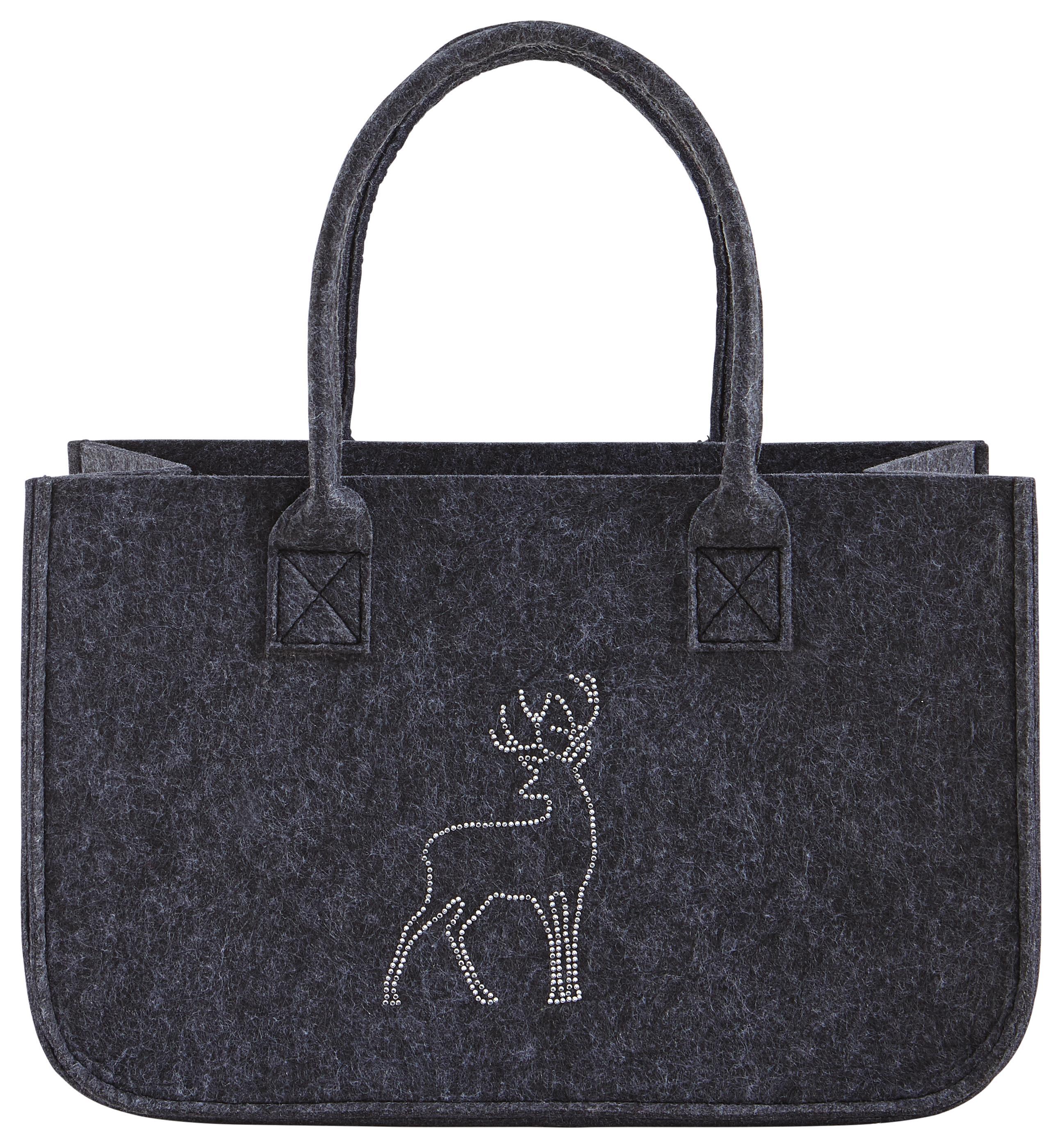 Tasche Luca ca.38x24cm - Dunkelgrau, MODERN, Textil (38/20/24cm) - Bessagi Home