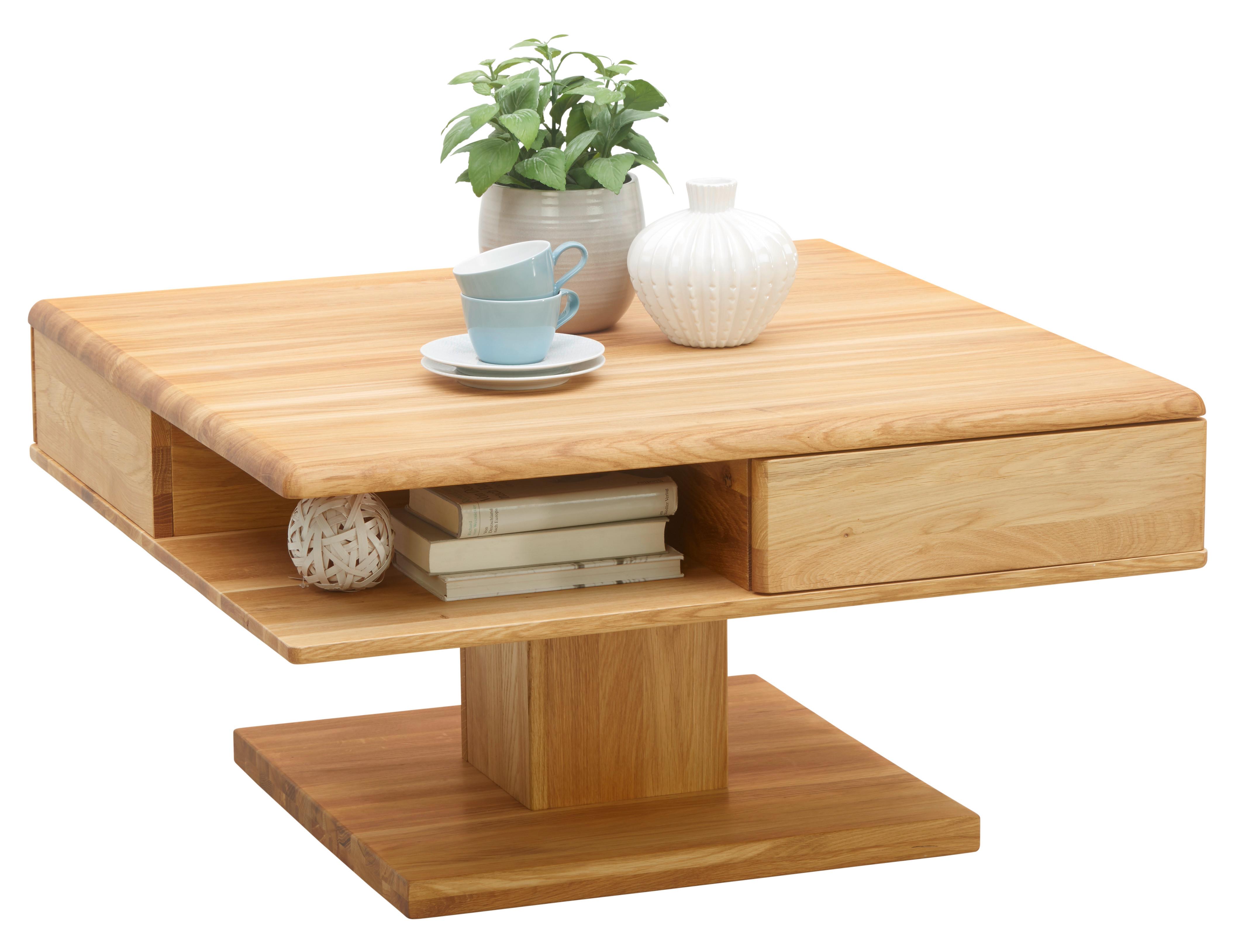 STOLIK KAWOWY LILL - kolor dębowy, Konventionell, drewno (80/80/47cm) - Linea Natura