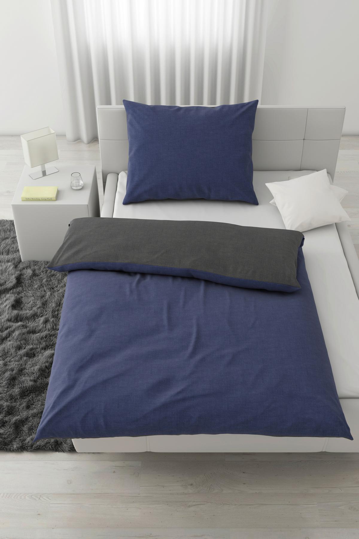 BETTWÄSCHESET NOAH WENDE - Blau, Textil (160/210cm) - Modern Living