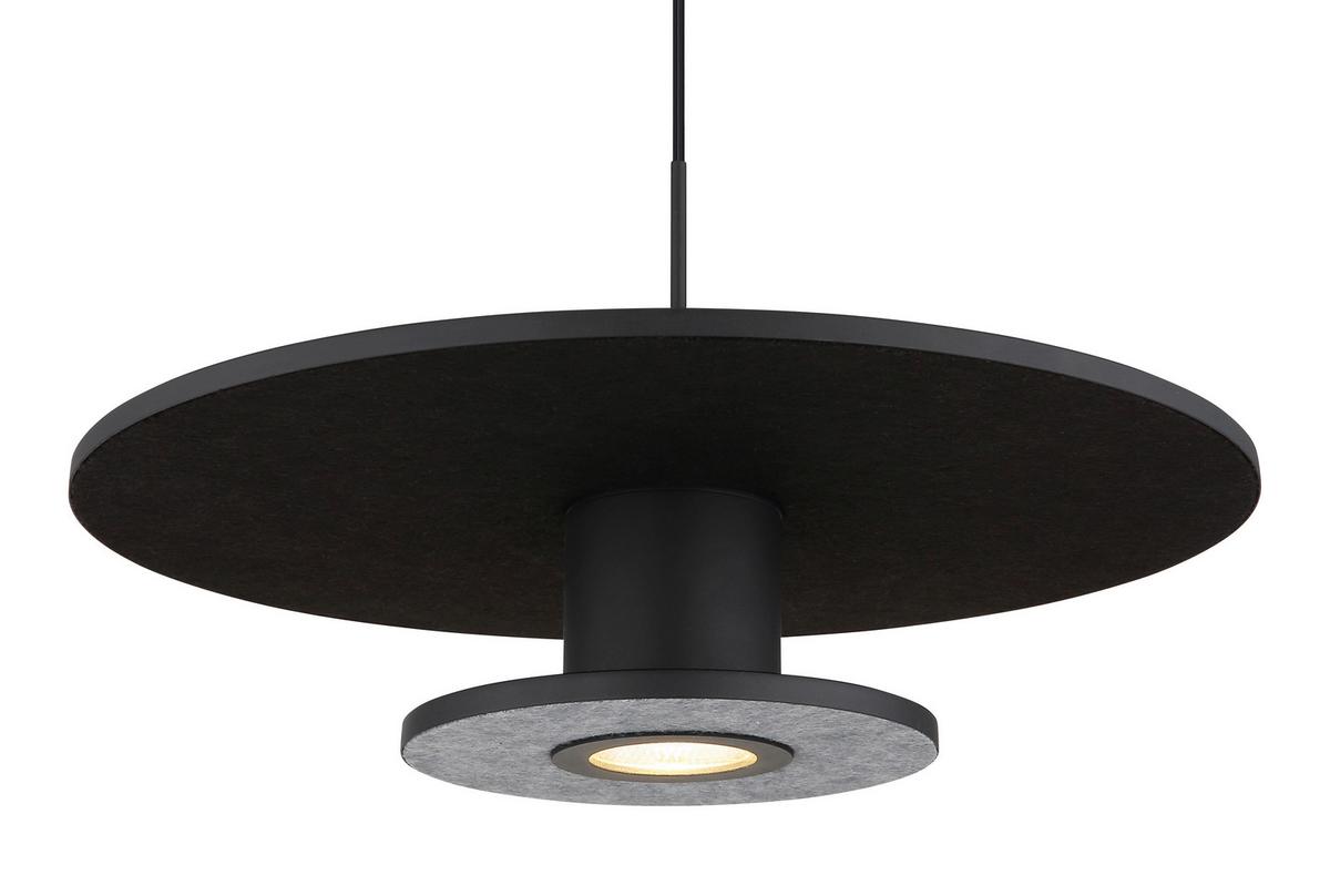 LED-Hängeleuchte Carter Schwarz max. 24 Watt - Schwarz, Basics, Kunststoff/Textil (38/150cm) - Globo