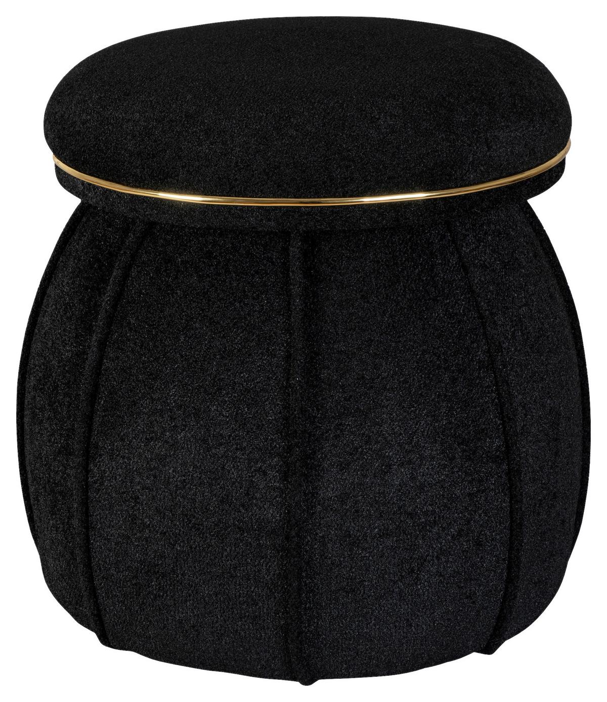 HOCKER CORIN 135 - Goldfarben/Schwarz, Design, Textil (51,5/55cm) - Kayoom